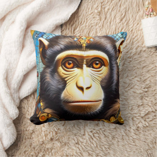Mosaic Monkey Designer Coussin coussin Jets