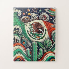 Mosaic of the Mexican flag