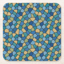Mosaic Pattern Blue Green Hues