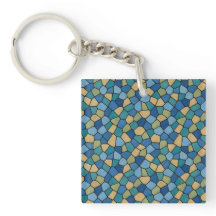 Mosaic Pattern Blue Green Hues