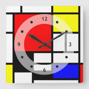 MOSAIC Rechtecke Quadrate Farbe I + Ihre Ideen Quadratische Wanduhr