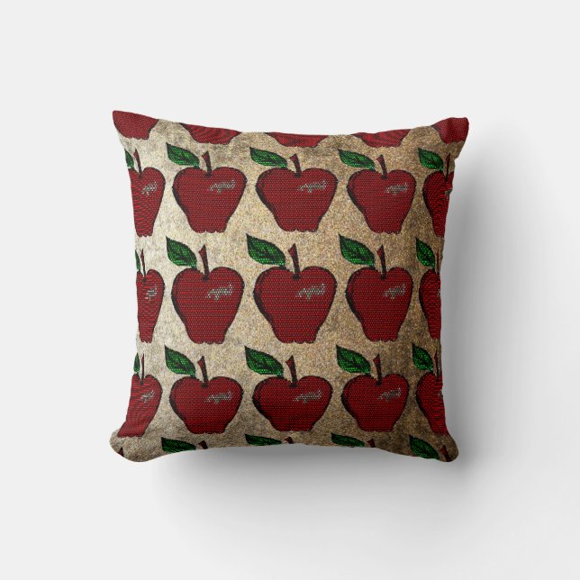 Mosaic Rouge Pomme / Coussin de lavage de pierre 1 (Recto)