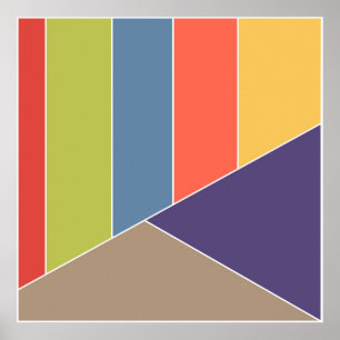 MOSAIC Streifen Dreiecke Farbe I + Ihre Ideen Poster