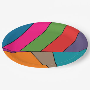 MOSAIC Streifen Dreiecke Farbe III + Ihre Ideen Pappteller