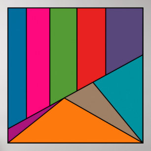 MOSAIC Streifen Dreiecke Farbe III + Ihre Ideen Poster