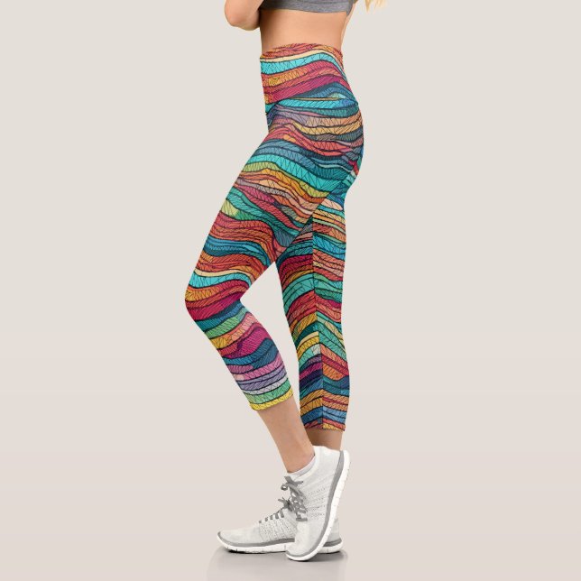 Mosaic Tide Capri Leggings (Links)
