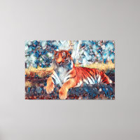 MOSAIC TIGER STRETCHCHED LEINWAND ART PRINT
