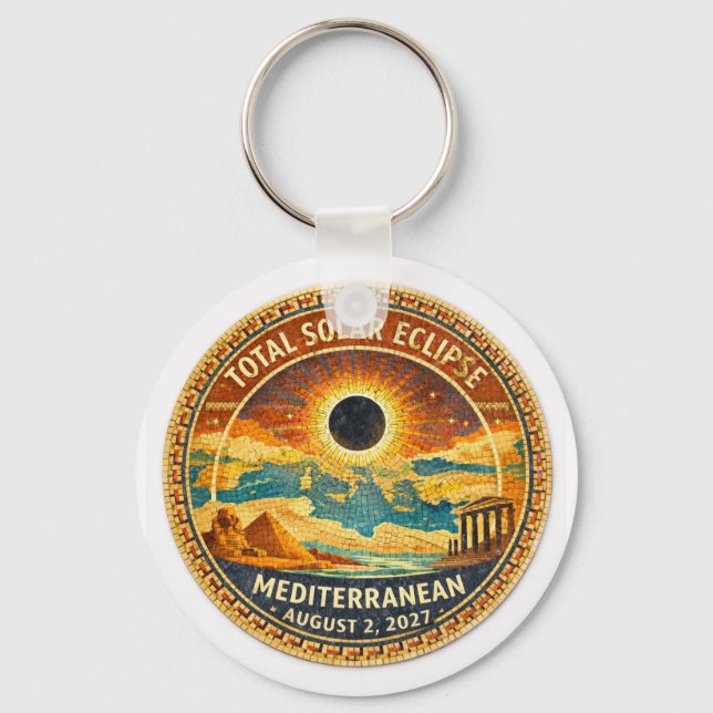 Mosaic  Total Solar Eclipse 2027 sticker Schlüsselanhänger (Vorderseite)