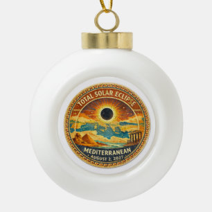 Mosaic Totale Sonnenfinsternis 2027 Aufkleber Keramik Kugel-Ornament