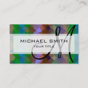 Mosaik Abstrakt Art Custom Monogram #17 Visitenkarte