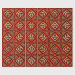 Mosaik Abstrakt florale Kunst Rot und Braun Geschenkpapier