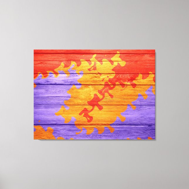 Mosaik Abstrakt Pastelholz Leinwanddruck (Vorderseite)
