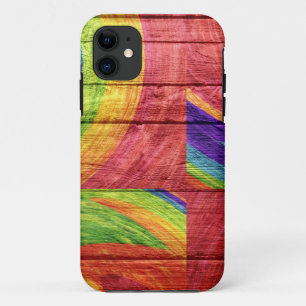 Mosaik-Abstrakt-Pastell-Holz #3 iPhone 11 Hülle