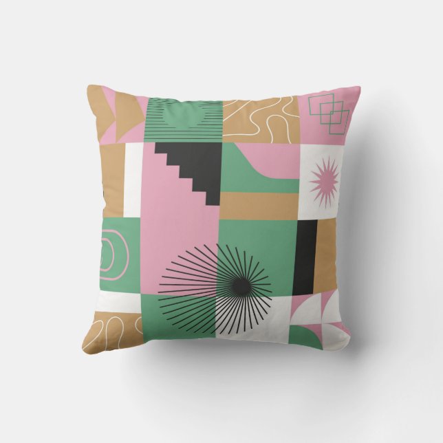 Mosaik-Abstrakt-Throw-Kissen Kissen (Rückseite)