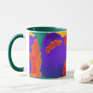 Mosaik Abstrakte Farbenspiel Tasse von Beth Staffo