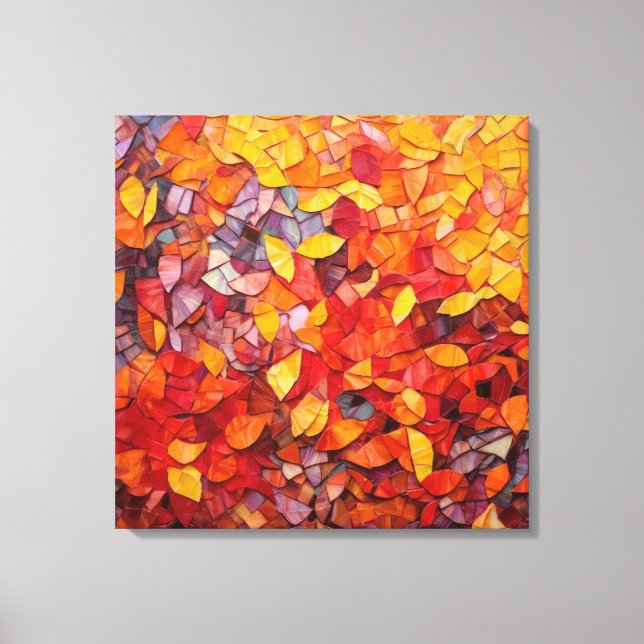 Mosaik abstrakter Herbst Leinwanddruck (Vorderseite)