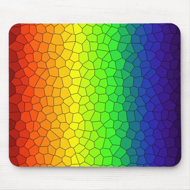 Mosaik-Abstraktes Regenbogendesign Mousepad (Vorne)