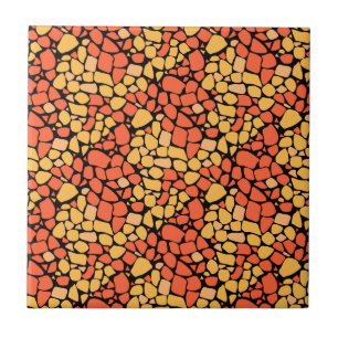 Mosaik-Abstraktmuster-Fliese gelb orange schwarz Fliese
