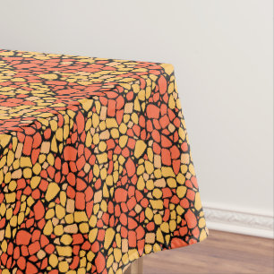 Mosaik-Abstraktmuster-Fliese gelb orange schwarz Tischdecke