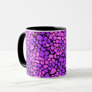 Mosaik-Abstraktmuster-Fliese karmesinrot lila schw Tasse