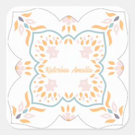 Mosaik am Meer Quadratischer Aufkleber