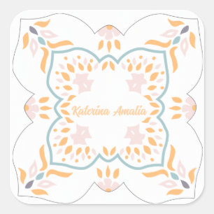 Mosaik am Meer Quadratischer Aufkleber