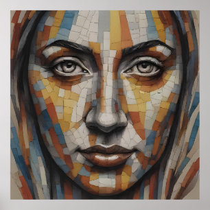 Mosaik Art Face Poster