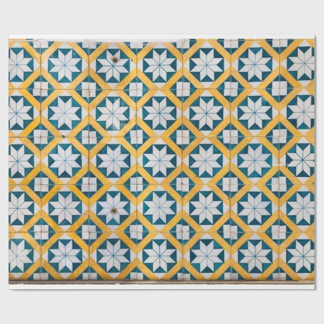 Mosaik Art Repetitive Muster Spanisch Marokkanisch Geschenkpapier (Flach)