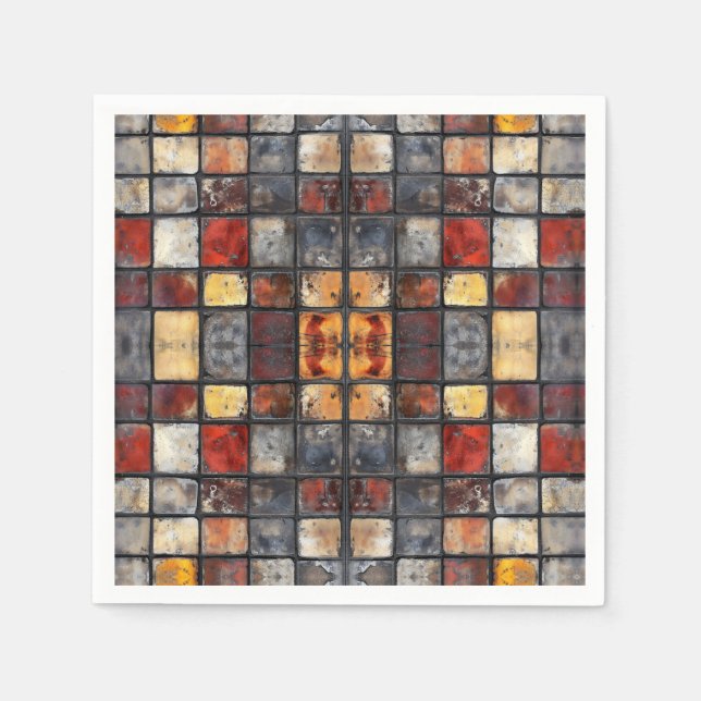 Mosaik aus Backsteinmauer Serviette (Vorderseite)
