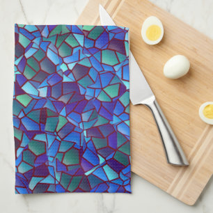 Mosaik aus geflecktem oder geräuchertem lila blau geschirrtuch