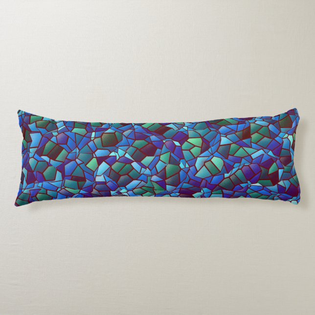 Mosaik aus geflecktem oder geräuchertem lila blau  seitenschläferkissen (Vorderseite)