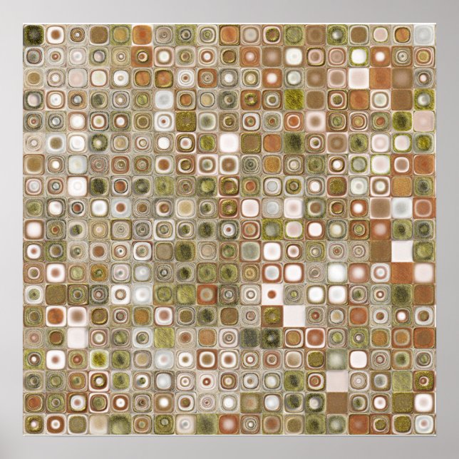 Mosaik aus Gold und Kupfer Poster (Vorne)