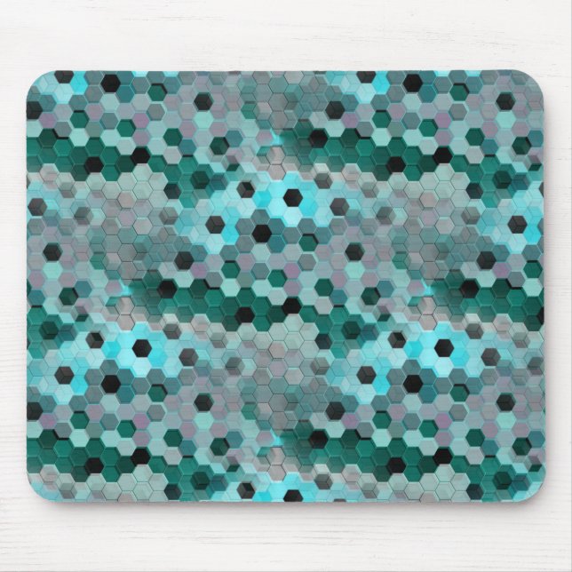Mosaik aus Hexagonen oder Würfeln in Farbtönen cya Mousepad (Vorne)