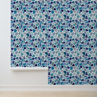Mosaik aus Kieselsteinen, Blaumosaik, Textur der K