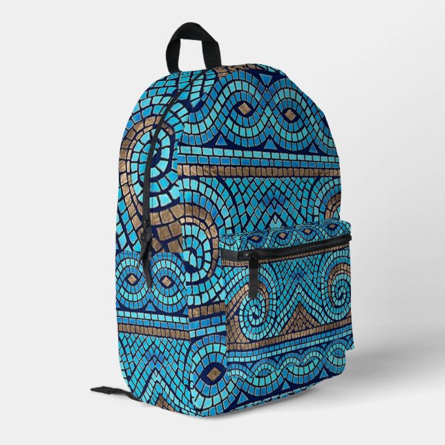 Mosaik Bedruckter Rucksack (Rückseitige Ecke links)