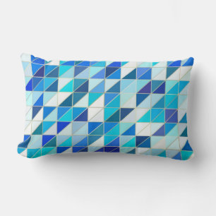 Mosaik - Blau- und Weißtöne Lendenkissen