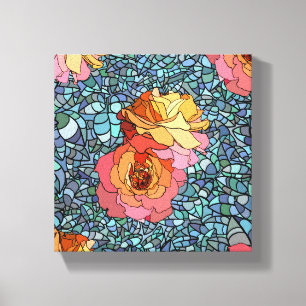 Mosaik-Blume in Leinwand gewickelt