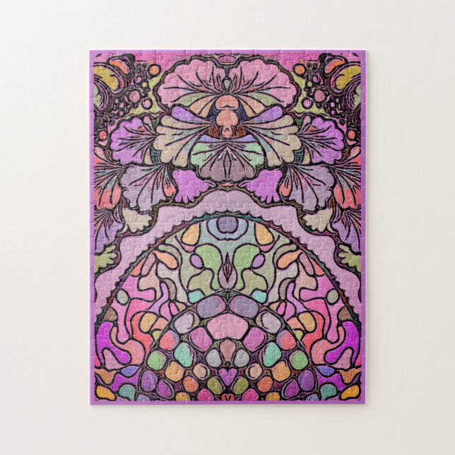 Mosaik Blume Rosa abstrakte Blume floral elegant (Vertikal)