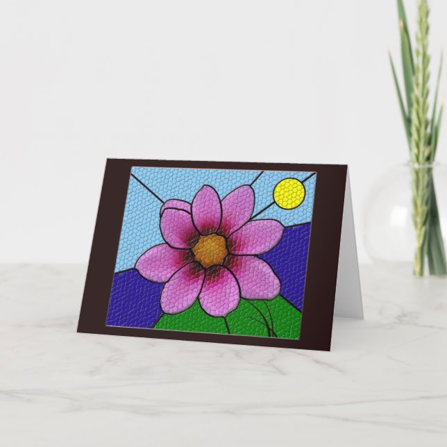 Mosaik-Blumen-Gruß-Karte Karte (Vorderseite)