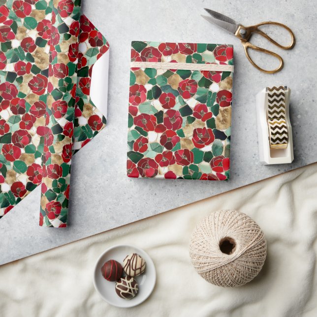 Mosaik Blumengotik-Erntedank Geschenkpapier (Kunsthandwerk)