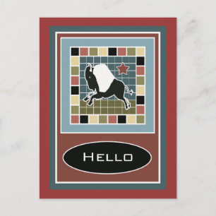 Mosaik Buffalo Fliesenkarte Postkarte