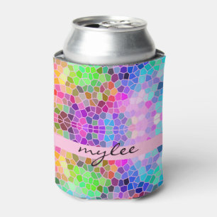 Mosaik-buntes Regenbogen-Rosa blaues abstraktes Dosenkühler