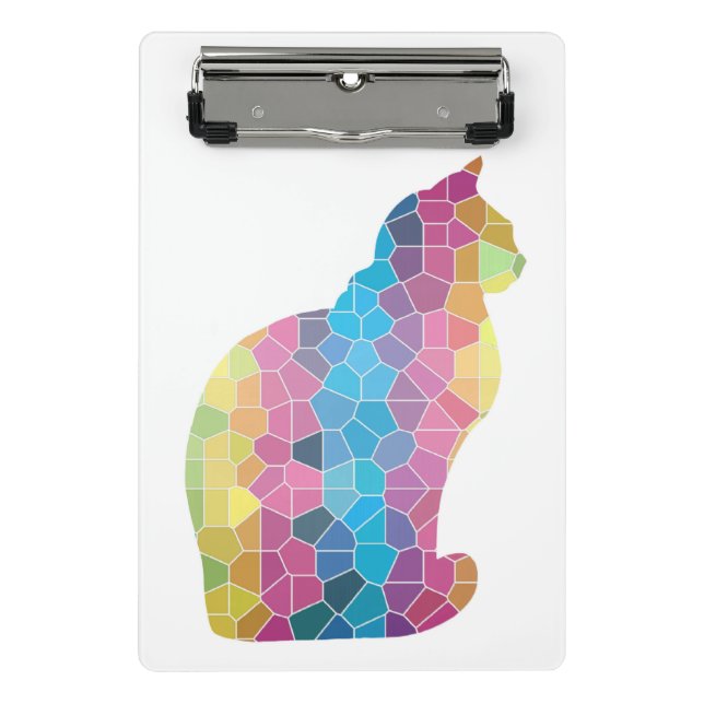 Mosaik Cat Mini-Zwischenablage Mini Klemmbrett (Vorderseite)
