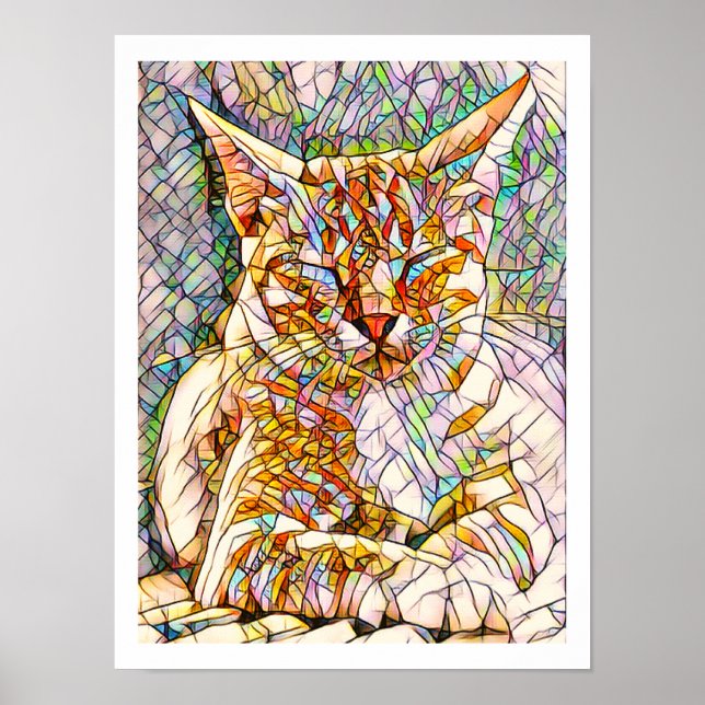 Mosaik Cat Poster (Vorne)