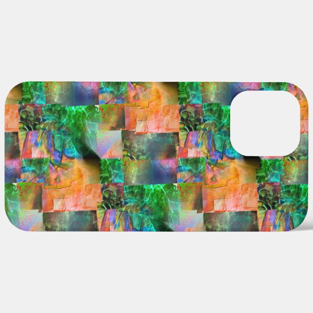 Mosaik chaotischer Texturen mit Loslösung-Täuschun Case-Mate iPhone Hülle (Hinten (horizontal))