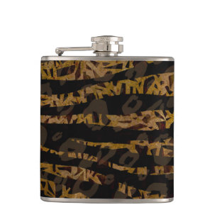 Mosaik Chic Eleganter Safari Glam Dschungel Druck Flachmann