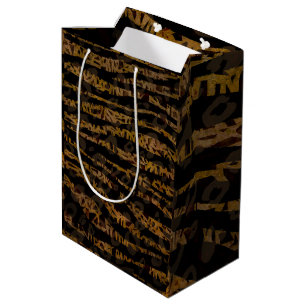 Mosaik Chic Eleganter Safari Glam Dschungel Druck Mittlere Geschenktüte
