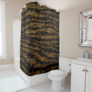 Mosaik Chic Eleganter Safari Glam Dschungel Duschvorhang
