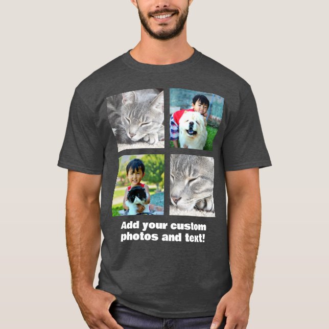 Mosaik-Collage in Vollfarbe 4 Foto T-Shirt (Vorderseite)