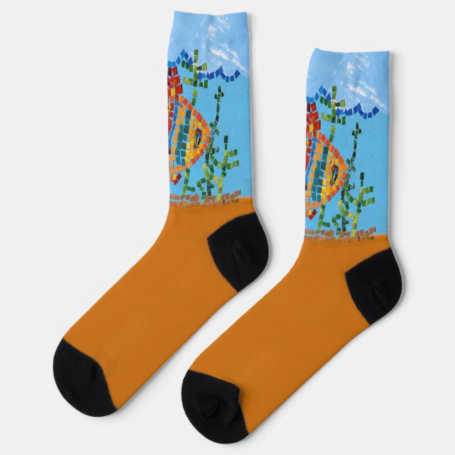 Mosaik-Crew-Socken Socken (Linkes Detail)